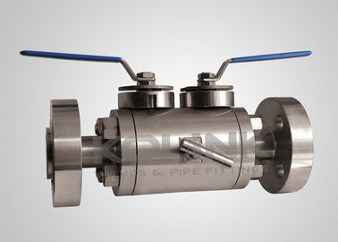 DBB Ball Valve Double Block & Bleed, Double Ball, Flanged / Screw End ปรับระบายความเร็วของกระปุก