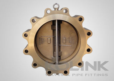 สีทองแดง Double Door Wafer Check Valve Lugged C95800 AB300 Flanged อายุการใช้งานยาว