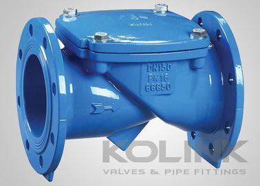 ยาง Flapper Swing Check Valve Ductal เหล็ก GGG50 วาล์วไม่กลับ