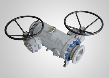 API 6D DBB Ball Valve Double Block & Bleed Flanged Trunnion จัดตั้ง