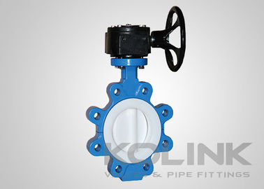 2pc PTFE วาล์วกระพริกที่นั่ง คอนเซนทริก, วาเฟอร์ Lugged Flanged หนาเหล็ก
