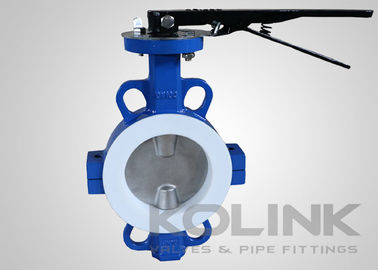 2pc PTFE วาล์วกระพริกที่นั่ง คอนเซนทริก, วาเฟอร์ Lugged Flanged หนาเหล็ก