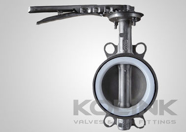 2pc PTFE วาล์วกระพริกที่นั่ง คอนเซนทริก, วาเฟอร์ Lugged Flanged หนาเหล็ก
