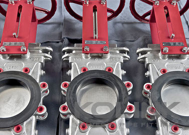 ผ่านท่อ Slurry Knife Gate Valves ด้วยฝาปิดด้านล่างและ Port Flush